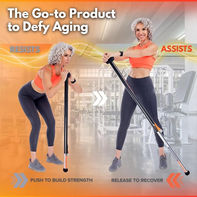 NüvaBar Portable Resistance Band Bar System – Full Body Workout Equipment for Home, Gym, Travel