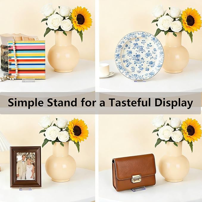 6 Pack Adjustable Clear Acrylic Display Stands for Purse, Book, Album, CD, Magazine, Picture, Plate & Artworks, Home Office Party Decor(4.02 x 2.36 x 4.5 Inch)