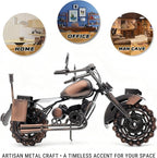 Motorcycle Gifts for Men & Women Riders, 11.8" Handmade Metal Motorcycle Model, Vintage Figurine & Desk Decor for Man Cave, Garage, Office & Home