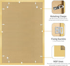 20x30 Picture Frame Gold Set of 3, Display Pictures 16x24 with Mat or 20 x 30 Without Mat, Poster Frames 20x30 for Wall Hanging Horizontal and Vertical