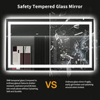 LOAAO 48"X28" LED Bathroom Mirror with Lights, Anti-Fog, Dimmable, Backlit + Front Lit, Lighted Bathroom Vanity Mirror for Wall, Memory Function, Tempered Glass, ETL Listed