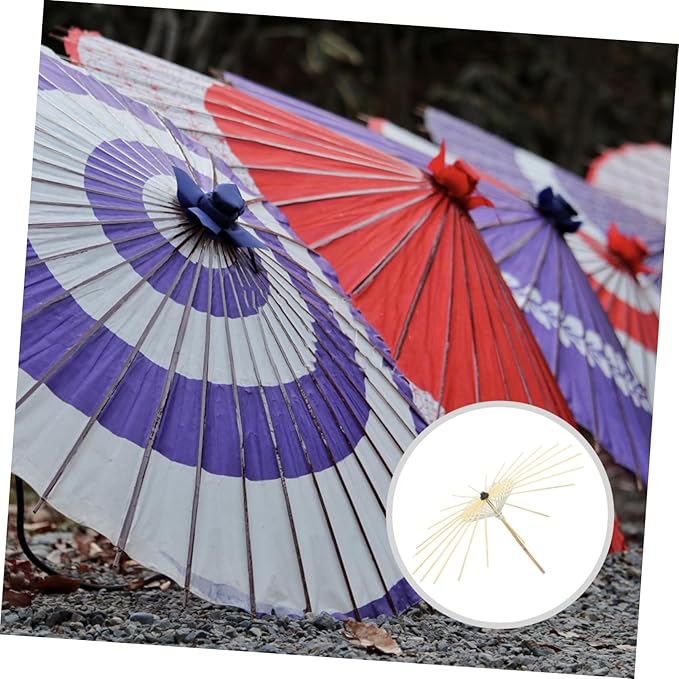 Hemobllo 2Pcs Oiled Paper Umbrella Frames Classical Parasol Skeleton Kits for DIY Home Decoration Wedding Stage Props Photo Shoot Holiday