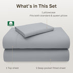 California Design Den Luxury Twin Sheet Set - 100% Cotton, 600 Thread Count Deep Pocket Twin Sheets, Soft Hotel-Quality Bedding with Sateen Weave - Light Grey