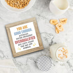 Inspirational Gift, Inspirational Wood Box Decor Desktop, Sarcastic Positive Affirmations Decor, Motivational Gift, Farmhouse Home Office Decoration, You'Re Good Enough Sign