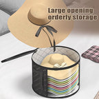 STARGAZ Hat Boxes For Women Storage - This Oversized Clear Hat Storage Bag can hold 9 hats,suitable for cowboy hats,suitable for travel and daily hat organizer for closet(Gray and Black)