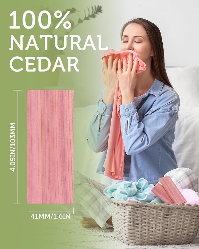 Cedar Blocks for Clothes Storage, Aromatic Scent Cedar Wood Planks for Closets, Kitchen Storage and Drawers Freshener, 20 Pack