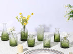 12 Pack Green Glass Bud Vase Set, Small Vintage Vases for Centerpieces, Decorative Flower Vases for Wedding Home Table Decor