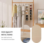 VERONLY Hanging Closet Shelf Shoe Organizer Set of 2 with Woven Bamboo Shelves,11.5 x 31.5 x 5.5 in, 6-Tier Design for Space-Saving Storage,Beige