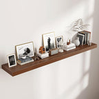 Venusmiles Floating Shelves for Wall, 72 Inch Wide x 12 Inch Deep Floating Shelves, Long Wood Floating Wall Shelf Shelves for Living Room Bathroom Bedroom Kitchen Home - (Walnut, 72" W x 12" D x 2" H)