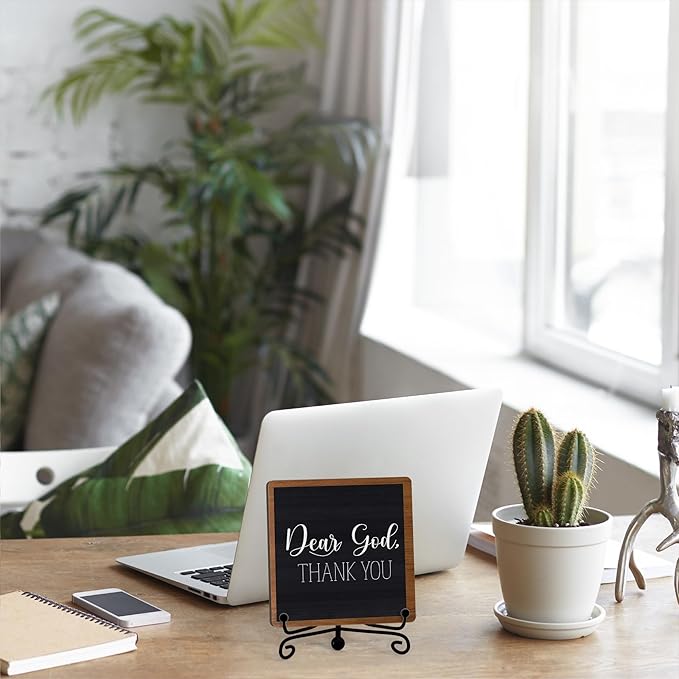 Modern Farmhouse Decor, Home Decor For Living Room, Boho Chic Aesthetic Shelf Decorations, Christian Dear God Sign, Farm House Entryway Tv Stand Fireplace Coffee Table Decoration (02)