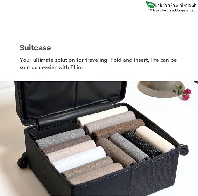 7 Pcs PLIIO Large Filers, Foldable Clothes Organizer, Space-Saving Closet and Suitcase solution, Wrinkle-Free Storage Solution for Home and Travel, Wardrobe Organizer and Clothes Folder