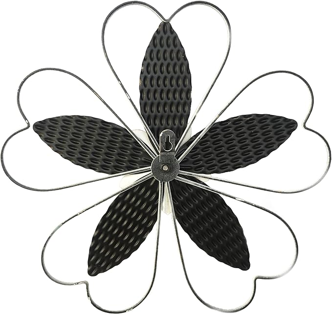 Metal Flower Wall Art Decor, 14" Rustic Modern Antique Floral Sculpture, Distressed Iron Wall Hanging Home Decoration Accent Artworks for Indoor Kitchen Bedroom Living Office Outdoor Garden Patio