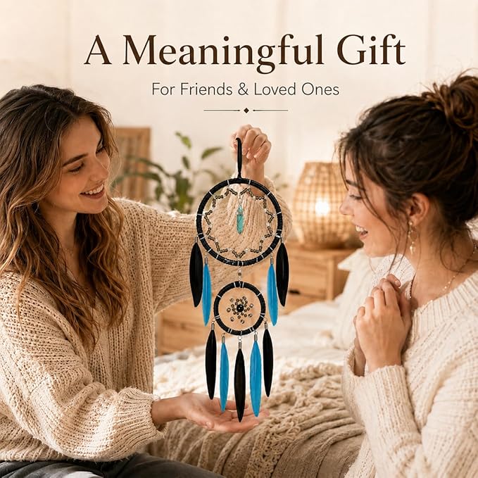 Dream Catchers Blue for Adults Boho Room Décor Dreamcatcher Small Bedroom Wall Hanging for Kids Girls Boys