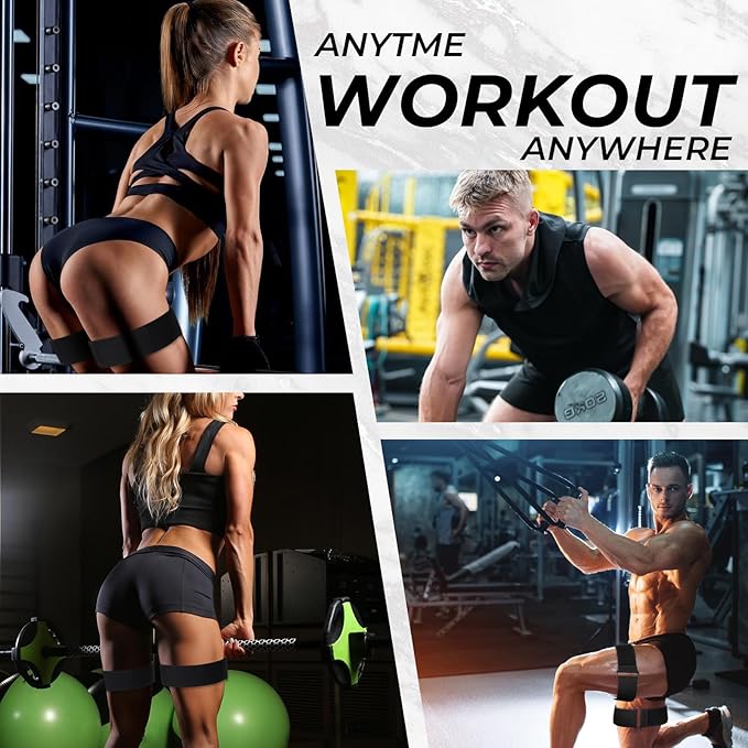 2 Pcs Occlusion Bands Glutes Hip Building Blood Flow Restriction Bands BFR Bundle Booty Bands Best Fabric Resistance Bands for Women Exercising Your Butt Squat Thigh Fitness