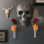 2 Pieces Wall Sculptures, Hands Vase Home Decor, Wall Mount Art Sculpture, Unique Wall Art Statue, Funky Flower Vase Decorations, Modern Eclectic Hanging Decor,Hands Statue (Orange(L+R))