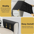 Remote Control Holder for Recliner,Armchair Caddy,Non Slip Sofa Armrest Storage Organizer for Recliner Couch with 6 Pockets for TV Remote,Cell Phone,Magazine (Black)
