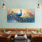 Abstract Peacock Wall Art Colorful Peacock Pictures Wall Decor Abstract Bird Canvas Poster Watercolor Animal Prints Painting Vintage Framed Artwork for Living Room Bedroom Home Decorations 30x60