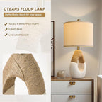 OYEARS 22” Boho Table Lamps for Bedroom Living Room Upgraded Set of 2 Medium Farmhouse Rattan Table Lamps, Rustic Home Decoration Nightstand Bedside Lamp for Office (Not Include Bulbs)