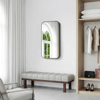 BONEWEI 20x36 inch Bathroom Mirror 2-Pack,Black Rectangle Mirror,Wall Mounted Bathroom Frame Vanity Mirror with Round Corner for Bedroom Living Room, Entryway Hangs Horizontal or Vertical