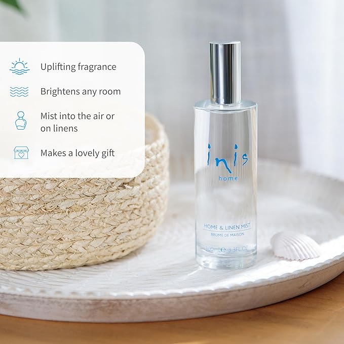 Inis the Energy of the Sea - Home and Linen Mist Spray, Room and Pillow Spray for Bedding, Sheets and Fabric, Ocean Fresh Aquatic Scented Room Spray, 3.3 fl oz