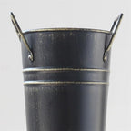 Umbrella Storage Bucket Metal Umbrella Stand Holder Decorative Vase Flowerpot Rack for Home Living Room Office Decor, approx.7.5x25.5cm/2.95x10.04in, Black