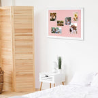 DOLLAR BOSS Bulletin Board with Linen 24'' x 18'' White Framed Cork Boards for Walls, Photo Display Pin Board, Decorative Corkboard for Office Home School Girls Dorm Decor with 10 Pushpins, Pink