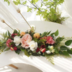 30in Artificial Floral Swag, Wedding Arch Flowers Handmade Rose Peony Flower Swag Rustic Hydrangea Floral Swag Decorative Swag with Green Leaves for Lintel Front Door Wall Christmas Party