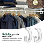 4Pcs Hanging Closet Rod Support,3/4 Closet Shelf Rod Holder,Sturdy J-Shaped Closet Brackets for Hanging Clothes,Cabinets Storage and Curtain