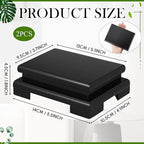 Chunful 2 Pcs Rectangle Wooden Display Stand 5.1 x 3.7 x 1.8 Inch Wood Vase Display Base Black Pedestal Stand Rectangle Vase Riser for Vases Teapot Trophy Collectibles Aquarium Lamp Home Decoration