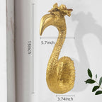 GUSFREUD Gold Animal Heads Sculptures Wall Art - 13" Resin Faux Flamingo for Home Wall Decor, Bird Wall Hanging Decoration for Living Room, Bedroom & Kitchen, Unique Gift Idea