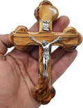 Zuluf 4.7" Wooden Orthodox Wall Crucifix Christian Catholic Handmade Cross from Bethlehem Holy Land Gift CRS071