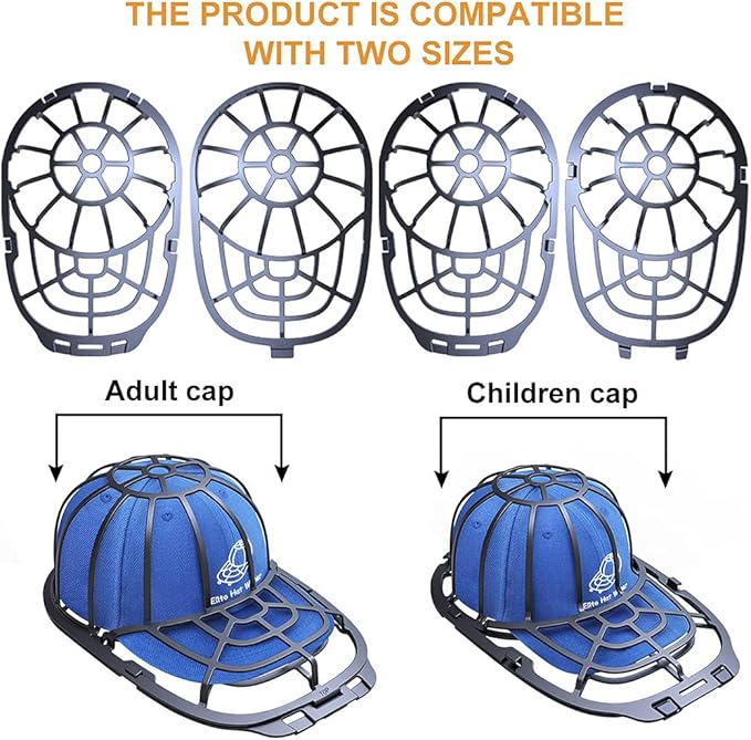 Eiito Hat washer for Washing machcine, 2 Pack Hat Cleaner for Baseball Caps Hat Shaper for Dishwasher - Hat Cage Rack Frame fit Adult and Children Wash Caps