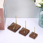 Hipiwe Adjustable Metal Arms Display Stand Easel with Wooden Base - Small Display Easel Holder for Displaying Fossil Coral Geodes Rock Mineral Agate Plate Seashell and Photos, 2"x2"x3.2"