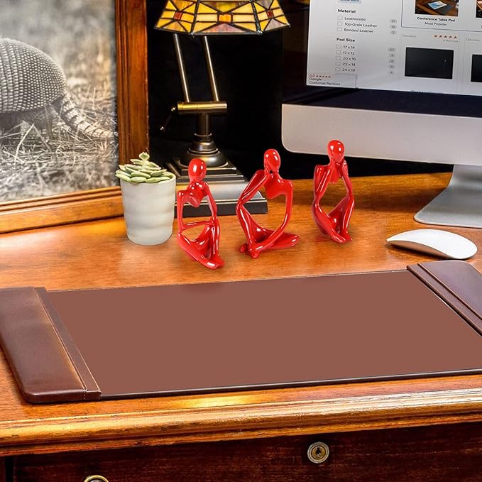 BMLCGJ Thinker Statue Gold Decor Abstract Art Sculpture, Golden Resin Collectible Figurines for Home Living Room Office Shelf Decoration, Great Gifts Ideas (Red)