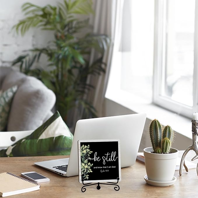 Home Decor, Farmhouse Be Still And Know That I Am God Shelf Decor For Living Room, Christian Gifts For Women Men, Entryway Tv Stand Fireplace Mantle Coffee Table Decoration (Still-11)