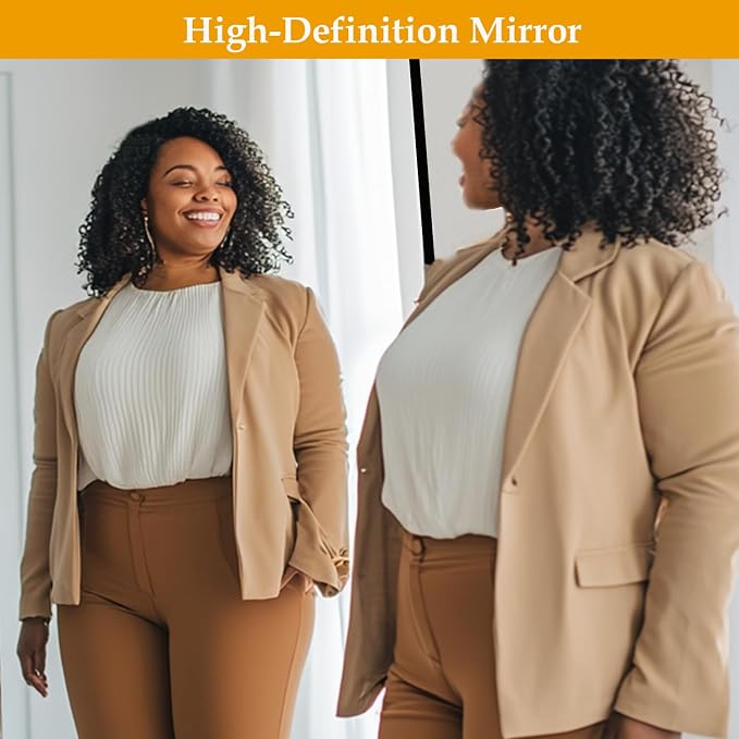 Dewfig Arched Full Length Mirror, 76"x34" Large Floor Mirror, Full Body Mirrors for Leaning or Hanging, Standing Mirrors for Bedroom, Living Room,Dressing Room, Aluminum Alloy Frame, Black