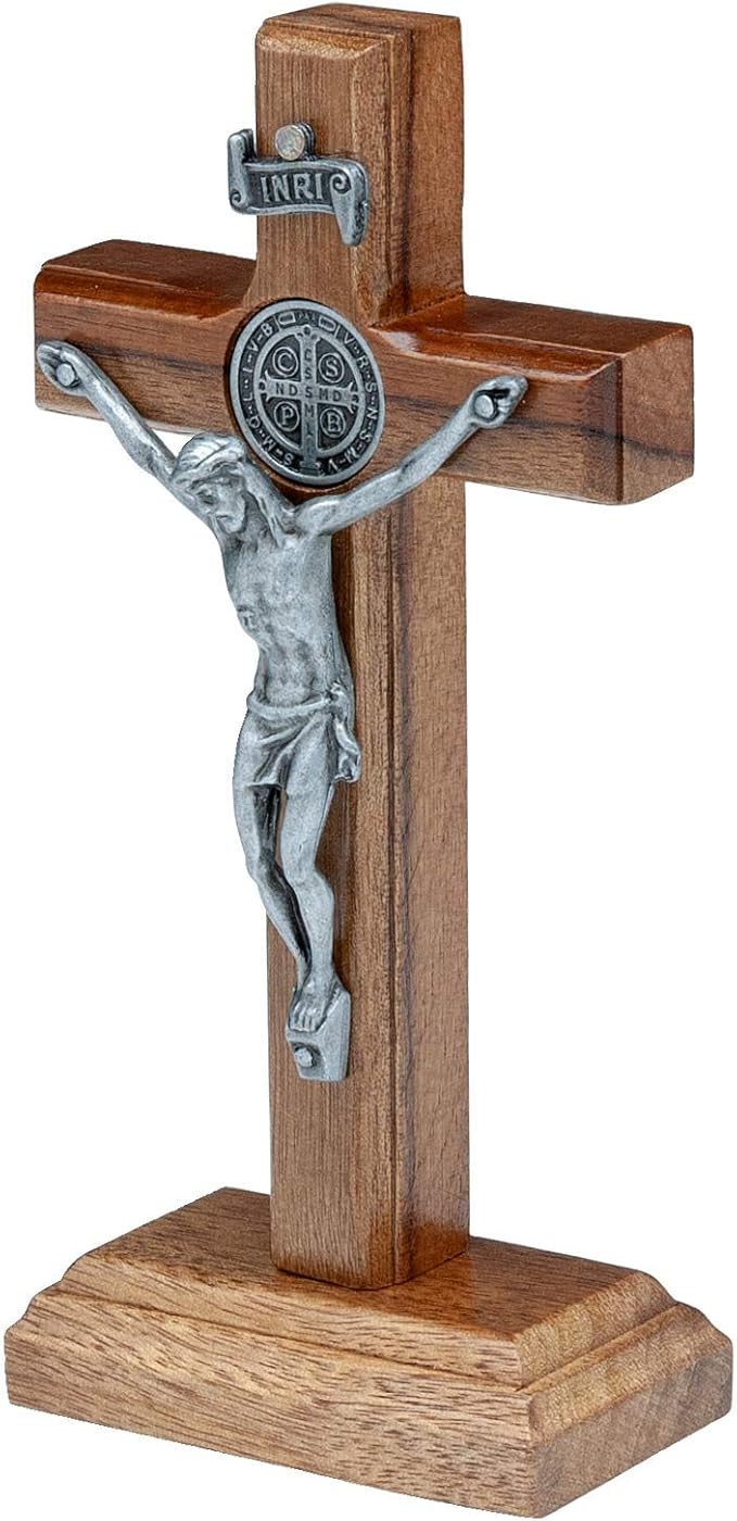 Intercession Wall and Table Wood Cross Crucifix (5 inch - Onyx)