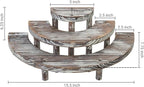 MyGift 3 Tier Rustic Dessert Stand, Torched Wood Semicircle Cupcake Display Risers