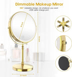 DEIOVWXS Makeup Mirror, 3000mAh Rechargeable Double-Sided Magnifying Vanity Mirror with 3 Colors, 1X/10X, Adjustable Brightness, Gifts for Mom, Mothers Day, Women, Wife, Girls, Dorm Room Essential