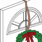 Haute Decor HighProfile Curved Over The Door Wreath Hanger (Holly Embossed - Oil-Rubbed Bronze) for Doors with Raised Features
