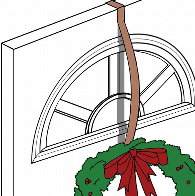 Haute Decor HighProfile Curved Over The Door Wreath Hanger (Holly Embossed - Oil-Rubbed Bronze) for Doors with Raised Features