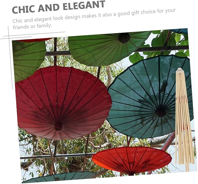 Cabilock Handmade Wooden Umbrella Frame Oil Paper Umbrella Stand Decorative Rack for Home Party Stage Diy Project Random Color