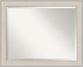Amanti Art White Wall Mirror 26x32 Cottage White Silver Rectangle Bathroom Mirror for Wall Decor Living Room, Large Cottage Wood Frame, Hangs Horizonally and Vertically, Bathroom Decor, Beveled Edge