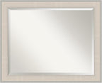 Amanti Art White Wall Mirror 26x32 Cottage White Silver Rectangle Bathroom Mirror for Wall Decor Living Room, Large Cottage Wood Frame, Hangs Horizonally and Vertically, Bathroom Decor, Beveled Edge