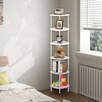 Qupui 6 Tier Corner Shelf Stand, 66” Tall Corner Bookshelf Multipurpose Shelving Unit, Plant Stand Display Rack Home Organizer Shelves for Bedroom Living Room, White