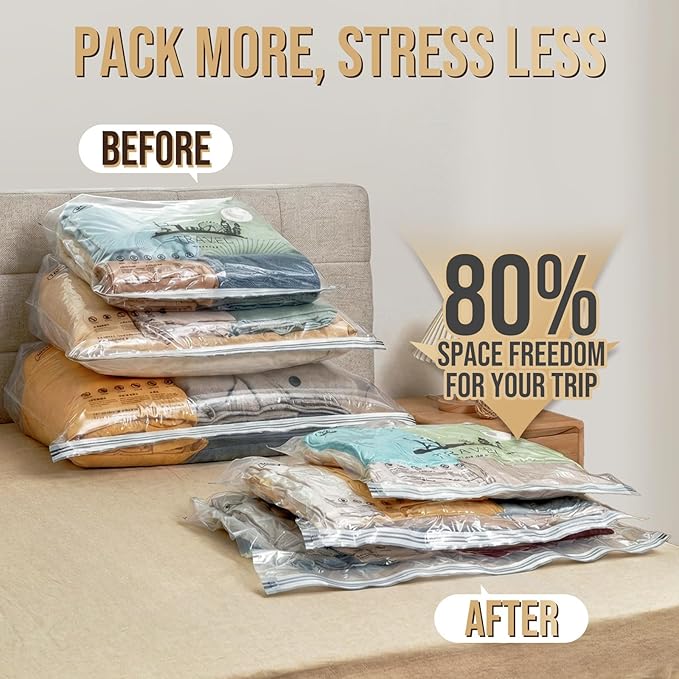 TAILI Vacuum Storage Bags with Rechargeable Cordless Pump, 12 Pack (5M+5L+2XL), Compression Packing Cubes for Luggage and Suitcase, Vacuum Seal Bags for Clothing, Cruise Ship and Travel Essentials