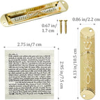 Mezuzah with Scroll for Door, Metal Mezuzah Case with Messianic Seal for Hebrew Home Blessing, Jewish Gifts, Jewish House Warming Decor, Christmas, Easter (Beige)