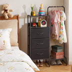 Clothes Rack with Shelves and Hanging Rod, 3 Drawers Small Coat Hanger, Reversible Clothes Rack, Black YD-TM081B