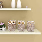 Set of 3 Owl Statues Home Décor, Cute Owl Figurines for Shelf, Living Room Bedroom Office Desktop, Bookshelf, Animal Sculptures Gifts,Small Decor Accents Items for Birds Lovers
