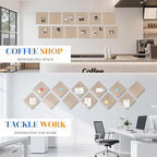DOLLAR BOSS Large Cork Board for Wall 48" x 36" x 0.5" Bulletin Board 12 Packs Corkboard Tiles Self Adhesive Felt Wall Tiles for Office Home School, Latte